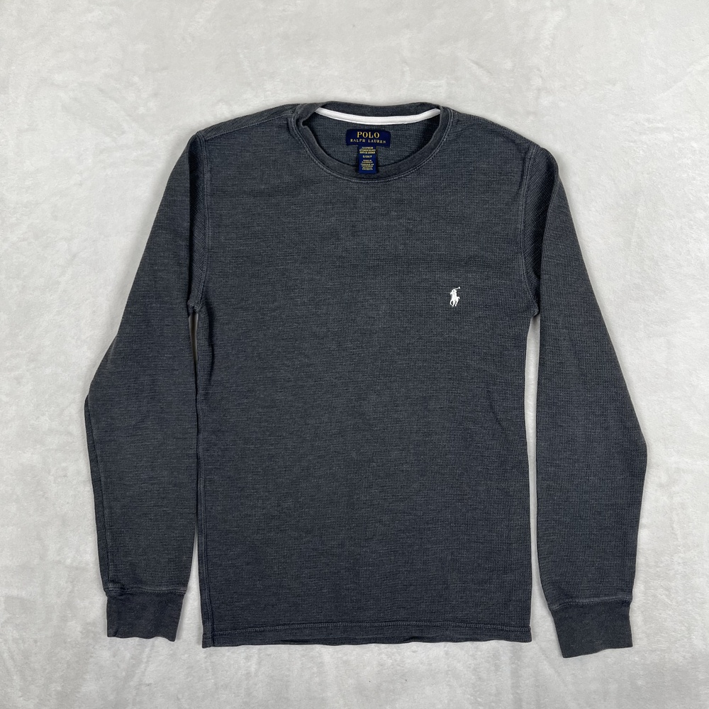 Polo Ralph Lauren Sleepwear Shirt Mens Small Gray Waffle Knit Lounge Pajama